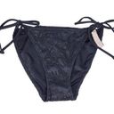 Victoria's Secret NWT Victoria’s Secret The Teeny Bikini Crochet Side Tie Bottom in Black Photo 0