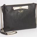 Kate Spade  Hancock Park Ginnie Pebble Leather Crossbody Bag with Bow in Black Photo 0