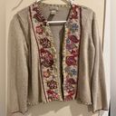 Sigrid Olsen Vintage  Size Medium Embroidered Bohemian Knit Sweater Cardigan Photo 0