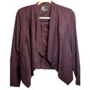 Kut From The Kloth 𝅺 Faux Suede Burgundy Drape Front Blazer Size Small Photo 2