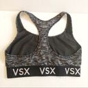 Victoria's Secret  Sport Sports Bra Heathered Grey Sz L EUC Black VSX Logo Band Photo 6