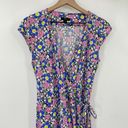 J.Crew  Fabrizia Floral Print Midi Wrap Dress Tie Waist V Neck Surplice Womens S Photo 5