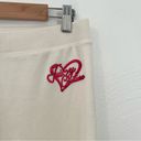 Juicy Couture ivory velour red heart logo jogger style sweatpants size medium Photo 2