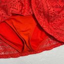 Catalina  Women M Red Crochet Skirt Bikini Bottom Swimsuit Summer Cruise Vacation Photo 2