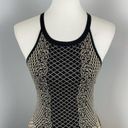 Parker  Black & Gold Metallic Knit Pleated Flared Dress Large Photo 3