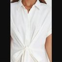 Princess Polly Petal & Pup Allison White Linen Button Front Tie Waist Midi Shirt Dress 4 Photo 2