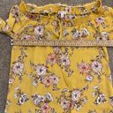 Nine Britton || Mustard floral print long sleeve flowy blouse Photo 7