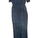 Entro NWT  Laced Noir sheer button front Jumpsuit Photo 0