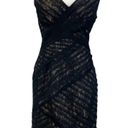 Monique Lhuillier  Womens 4 Cocktail Dress LBD Lace Bodycon Sleeveless Black Mini Photo 0