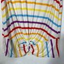 Modcloth  Rainbow Striped Sleeveless Tank Top Front Knot Small White Photo 2