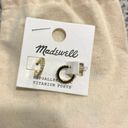 Madewell NWT  Sparkle Pavé Huggie Mini Hoop Earrings Gold Photo 2