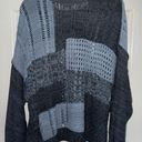 American Eagle Blue Patchwork Pattern Knit Sweater Photo 1