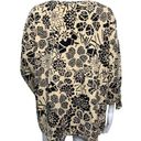 Hot Cotton Shirt Womens 2X Tan Black Floral Flower Casual Work Travel Lagenlook Photo 3