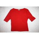 Iris Women's Red Crop Top / V Neck / Short Sleeve /  / Size: M / Solid Photo 2