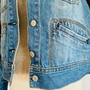 Old Navy Y2K  Denim Blue Jean Cotton Jacket Back Bedazzled Silver Sparkle Cross Photo 13