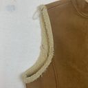 L.L.Bean  women's large vest faux suede and Sherpa lined gorp tan camel Photo 5