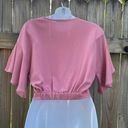 Active USA  mauve flutter sleeve crossed crop top Photo 1