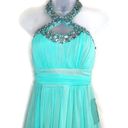 Jodi Kristopher  Seafoam Halter Backless Dress 3 Photo 1