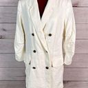 Frame  Womens Blazer Jacket Sz M Ivory Double Breasted Pea Coat Stretch Office Photo 0