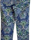 J. McLaughlin  Slim Leg Pant Jeans‎ Women Size 2 Blue Green Preppy Paisley Ankle Photo 1