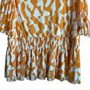 Ava & Viv  Women Peplum Top 3X Orange White Geometric Flutter Sleeve Feminine Photo 8