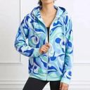 Hill House  Allie Zip Up Ocean Kaleidoscope Fleece Full Zip Hooded Jacket Medium Photo 0