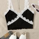 Edge Contrast Lace Panel Lettuce  Cami Top Photo 0