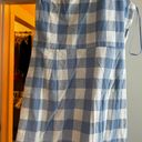 Checkered One Shoulder Dress Blue Size M Photo 1