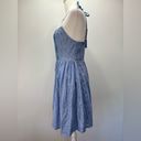 Flying Tomato NEW  Denim Blue Striped Paisley & Lace Ruched Back Halter Dress M Photo 3