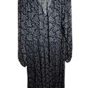 Uniqlo Uniqulo Printed Chiffon Pleated Long Sleeve Dress Womens Size Large Blue NWT NEW Photo 3