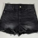 American Eagle Black ‘Super Stretch’ Stone-Washed High-Rise Denim Jean Shorts Bottoms Size 2 🖤 Photo 0