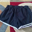 Adidas Black and White Stripe Logo Running Shorts 3 Inch Women’s Size Medium Photo 3