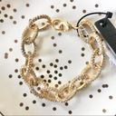 J.Crew  Gold Chainlink Embellished Clear Stone Bracelet NWT Photo 24