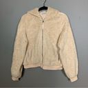 Z Supply  Crop Sherpa Zip up Hoodie cream soft cozy luxurious size large Photo 0