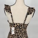 Beachsissi Leopard Ruffle V Neck Tummy Control Tank Swimsuit Size Medium Photo 9