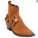 DKNY  Mina Cognac Suede Western Booties Photo 0