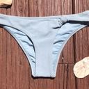 Topshop Baby Blue  Textured Front Knot Bikini Bottoms Photo 1