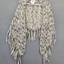 Collection Eighteen Women Winter Wraps Shawl ONE SIZE Gray Knit Preppy Fringe Photo 0