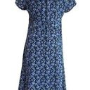 Croft & Barrow  Blue Floral Womens Size 6 Short Sleeve Empire Waist Midi Dress Photo 1