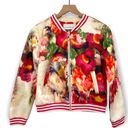 Krass&co Lucy &  Floral Full Zip Jacket Size S Varsity Style Pockets Watercolor Print Photo 0