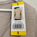 Felina Women’s Slub Jersey V Neck Short Sleeve Tee Atmosphere Beige Size Sm NWT Photo 4