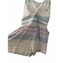 Wilfred Aritzia  White Blue Spaghetti Strap Romper Striped Silk Medium Photo 2