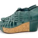 Chocolat Blu  Antigua Web Huarache Wedge Platform Sandal in Jade Leather Size 8 Photo 4