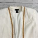 AQUA  cream blazer with gold trim size small Photo 1