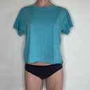 The Comfy  And Ready Crop Tee In Aqua Size Large  Photo 1