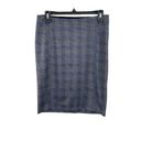 Liverpool NWT  Blue Plaid Print Stretch Pencil Skirt Size 6P Photo 2