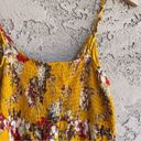 Lily White Buckle Women’s Yellow Red Floral Tie Front Cami Tank Top Size Medium Photo 6