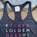 Gilly Hicks “Plays Hard To Get” Letters Racerback Tank Top in Navy - Size Small Photo 7