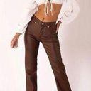 Revice Denim Revive 909 High Street Brown Leather Pants Photo 0