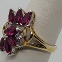 Ruby Gold Tone, Pink , & Clear Glass Ring Photo 2